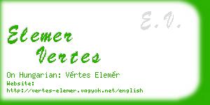 elemer vertes business card