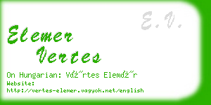 elemer vertes business card